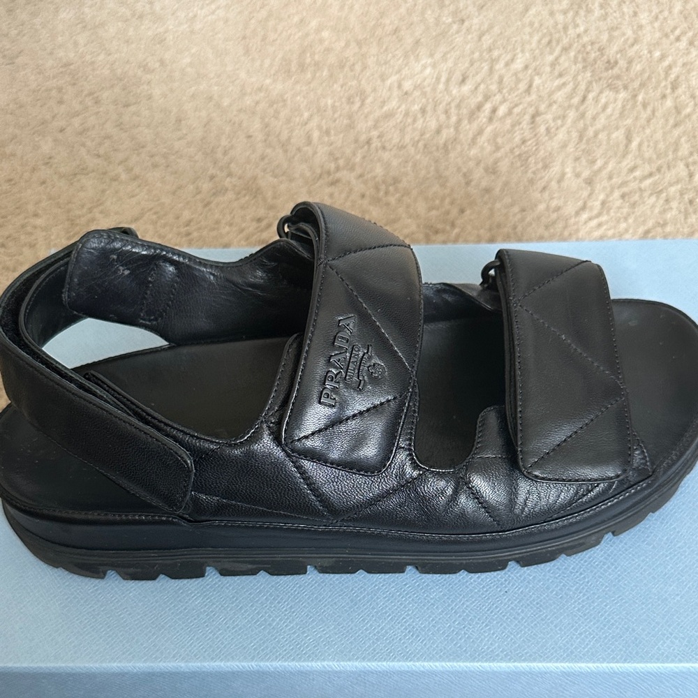 Prada Women’s Black Leather Sandals - Picture 5 of 6